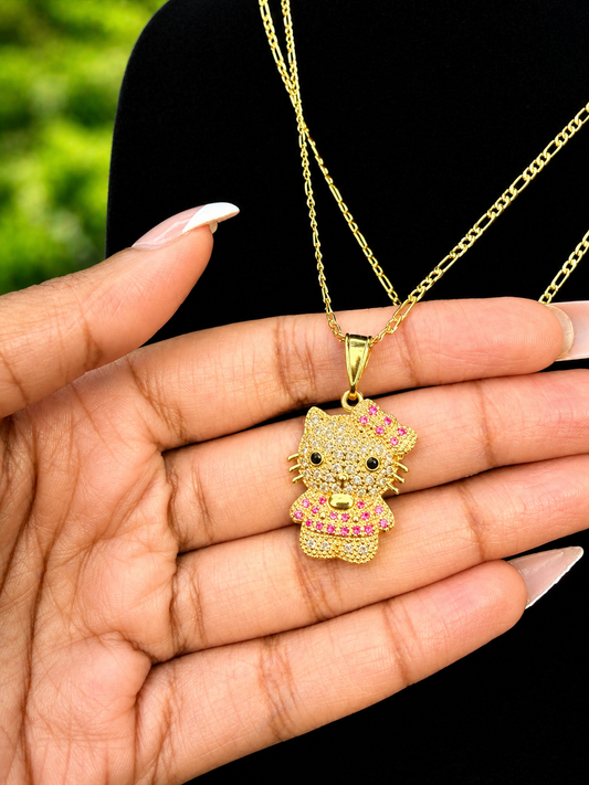 Pink Diamond Kitty Necklace ✨🎀